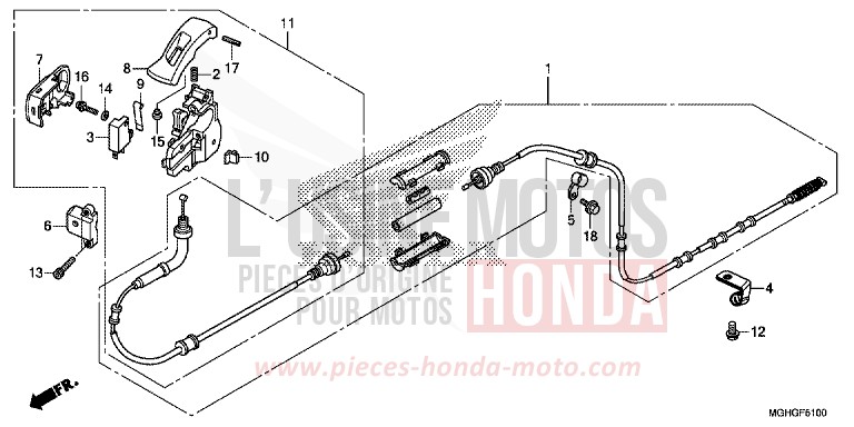 LEVIER DE STATIONNEMENT von VFR1200X "Crosstourer" DCT CANDY PROMINENCE RED (R342B) von 2016